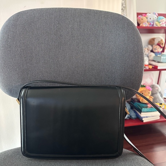 Yves Saint Laurent Black Crossbody Bag with Gold Logo - Picture 2 of 3